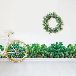 Adesivos de parede linha de pé rodapé capa decalque canto grama verde borboleta decoração de casa diy murais para sala de estar de vidro