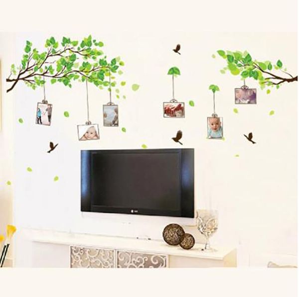 Stickers muraux Forêt De Souvenirs Arbre Po Cadre Salon Chambre Décoration Murale Art Stickers Oiseau Autocollant Papier Peint