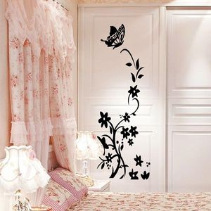 Autocollants muraux réfrigérateur autocollant papillons fleur Art pour réfrigérateur décalcomanies chambre d'enfants salon JJJTZ81