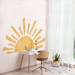 Muurstickers Funlife Boheemse zonsticker voor kinderen babykamer kinderkamer waterdichte stickers zelfklevende aquarel 231009