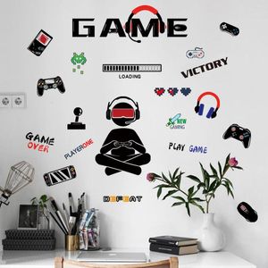 Pegatinas de pared Gamepad, papel tapiz autoadhesivo, Mural de grafiti para decoración de dormitorio de niños, accesorios para el hogar, decoración de habitación