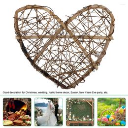 Autocollants muraux Garneck Heart en forme de couronne 30 cm Anneau de vigne décorative rustique pour Noël Party DIY Mariage Ornements suspendus