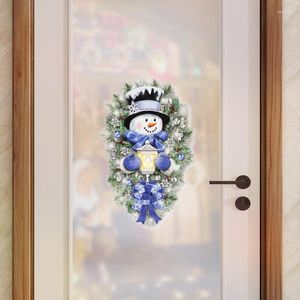 Stickers Muraux Fenêtre En Verre Vitrine Beau Bonhomme De Neige De Noël Chambre Décoration Auto-adhésif Maison