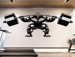 Pegatinas de pared Gorilla Gimnasio Levante Motivación de fitness Muscle Brawn Barbell Sticker Decor Sport B7549121102