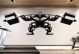Pegatinas de pared Gorilla Gimnasio Levante Levantamiento Fitness Motivación Múscula Músculo Barbilla Barbilla Decoración Deportes B7541651976