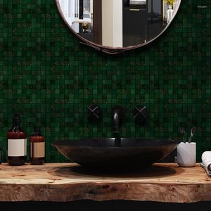 Wandstickers groen 25 stks anti-olie mozaïek zelfklevende tegelsticker voor keukenpaneel badkamer moderne eenvoud huis kunstdecoratie
