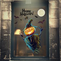 Autocollants muraux Halloween Stickers muraux joyeux Halloween fond autocollant mural fenêtre décoration de la maison décalcomanie décor Pegatinas De Pared 231005