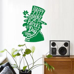 Autocollants muraux Happy St. Patrick's Day Sticker Lettres vertes décoratives DIY HODE FAPE PAPE POUR VIE VERRE DÉCAL DÉCAL