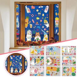 Autocollants muraux Hawaii Holiday Sticker Decorative Window Verre amovible pour enfants garçon adolescente décoration de chambre murale #s