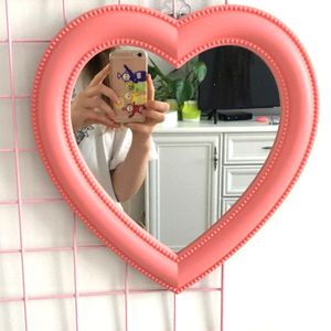 Stickers muraux Miroir en forme de coeur miroir de beauté miroir décoratif fille en forme de coeur étudiant dortoir miroir maison salon décoration murale