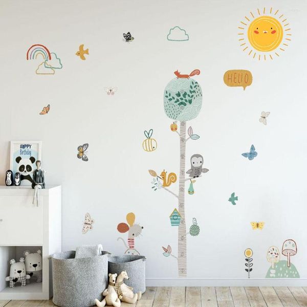 Stickers muraux hauteur mesure pour chambres d'enfants dessin animé décalcomanie enfant croissance tableau pépinière chambre décor Art affiche peintures murales