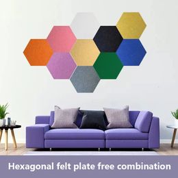 Stickers muraux hexagone plaque décorative panneau d'affichage créatif feutre multicolore décoration de fond de maison 231017