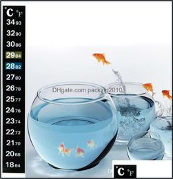 Stickers muraux Décor à la maison Jardin Aquarium Fish Tank Thermomètre Température Autocollant Numérique Double Échelle StickOn Haute Qualité Durable1683291