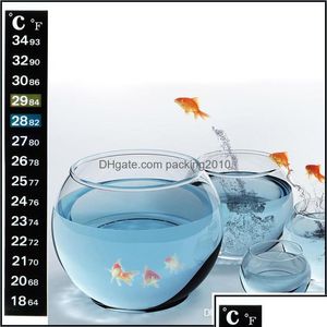 Stickers muraux Décor À La Maison Jardin Aquarium Réservoir De Poissons Thermomètre Température Autocollant Numérique Double Échelle Stickon Haute Qual Dhedz