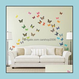 Wall Stickers Home Decor Garden LL Butterfly 3D Fashion Decoration PVC Verwijderbare hoogwaardige wandstickers WLL41 DHWKP