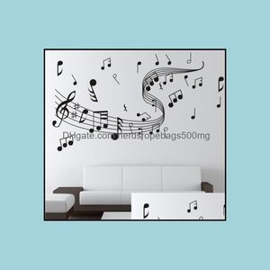 Wandstickers Home Decor Garden of the Walls Music Symbool Patroon Paster Diy Hand Painted Wallpaper Art Decoration Sticker Sticker Sticker Slaapkamer