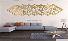 Pegatinas de pared Jardín de casa Mirror islámico decorativo 3D Pegatina acrílica Mural Mural sala de estar decoración de arte decoración 1112 Drop del4360340