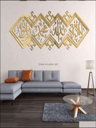 Stickers muraux Maison jardin décoratif miroir islamique 3D acrylique autocollant musulman Mural salon Art décoration décor 1112 goutte Del2353370