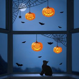 Autocollants muraux Horrible Halloween maison hantée électrostatique fenêtre porte sol décalcomanie décoration de fête 230822