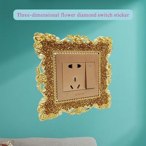 Muurstickers Huishoudelijke Schakelaar Decoratie Rhinestone Acryl Sticker Woonkamer Cover Lamp Beschermend