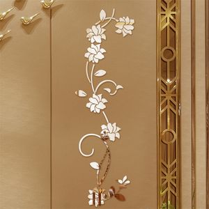 Huateng Acrylique Miroir Solide Décoration de La Maison Auto-adhésif 3D Miroir Décoration Art Sticker Papier pour Salon Décoration 230331