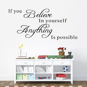 Autocollants muraux si vous croyez en vous-même, tout est possible, citations inspirantes, décoration de la maison, bricolage, salle d'étude, Art Mural