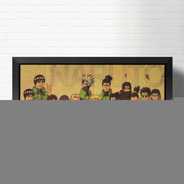 Pegatinas de pared con imagen de personaje de Anime japonés, póster Retro de papel Kraft, pegatina de animación, accesorios de decoración para el hogar, Bar, cafetería y dormitorio