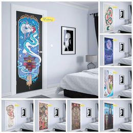 Muurstickers Japans anime Miyazaki werkt Spirited Away verwijderbare DIY deur stickers polyethyleen materiaal decoratieve muur 230717