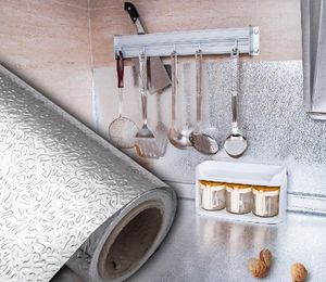Adesivi murali Cucina Adesivo antiolio Antivegetativa Foglio di alluminio ad alta temperatura Carta da parati impermeabile per stufa a gas 40x100 cm / rotolo Parete
