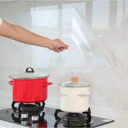 Stickers muraux cuisine résistant à l'huile résistant à la chaleur carreaux de céramique imperméables armoire auto-adhésive transparente