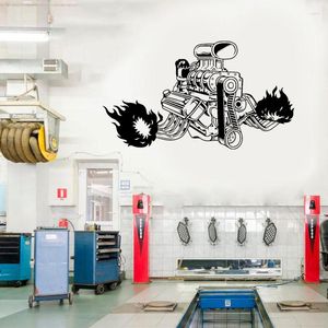 Muurstickers Grote Auto Motor Motor Sticker Garage Auto Service Reparatie Machine Decal Decor S286