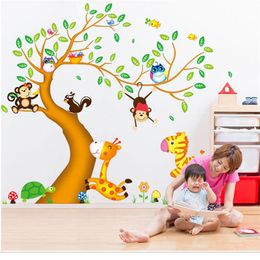 Muurstickers grote cartoon dier boom jongen meisje kinderkamer decor esthetische woonkamer slaapkamer woondecoratie muurstickers kunst