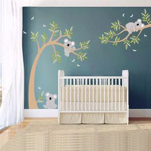 Pegatinas de pared Árbol de koala grande Etiqueta de la pared Jardín de infantes Decoración de la habitación del bebé Habitación de los niños Niños Niñas Habitación Arte DIY Vinilo Póster 230331