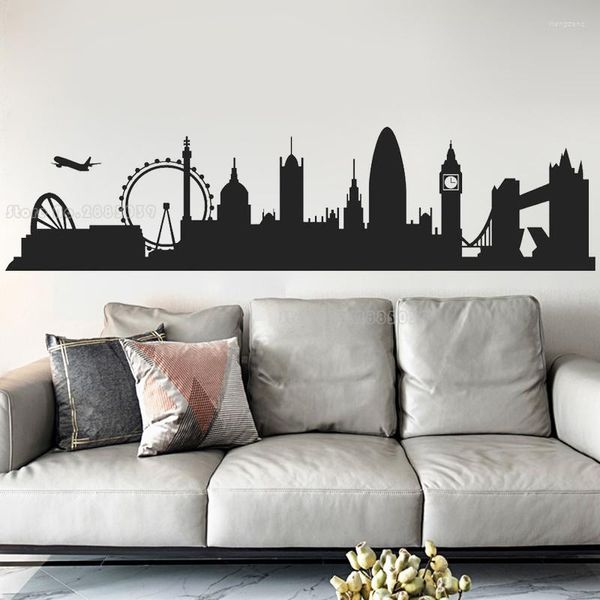 Stickers muraux Londres Ville Silhouette Angleterre Décor Salon Chambre Bureau Maison Art Sticker Mural LL2429