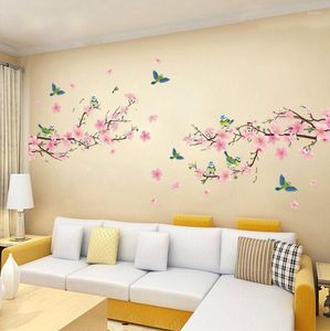 Muurstickers mooie verwijderbare perzik pruim kersen bloesem sticker bloem vlinder print muurschildering sticker decor