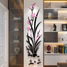 Muurstickers zijn aangekomen Narcissus bloemen acrylbehang voor woonkamer Chinese stijl kantoor muur decoratie thuis kunst muur decoratie 230331