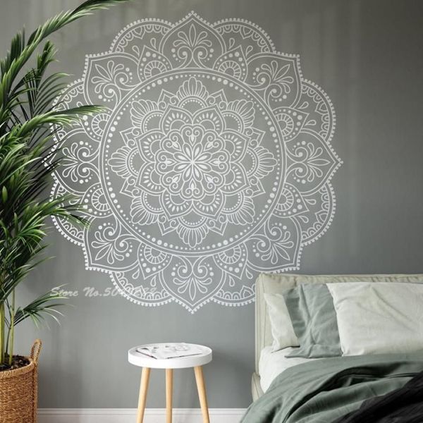 Pegatinas de pared Mandala diseño de calcomanía Boho Chic decoración dormitorio Yoga regalo moda fondos de pantalla Z329169R