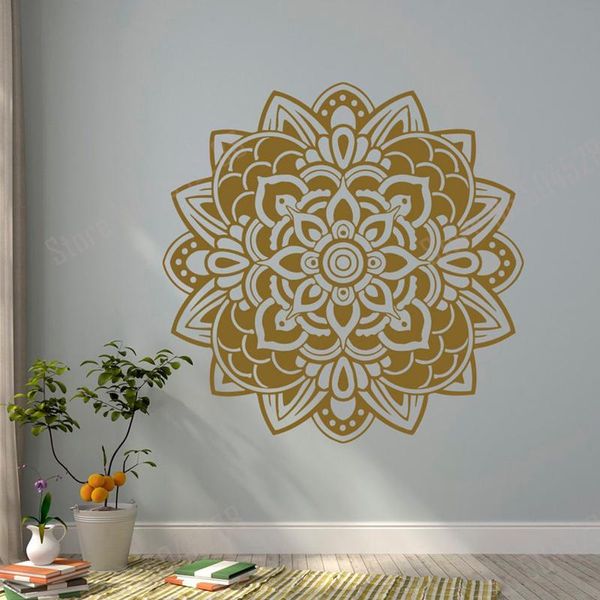 Stickers muraux Mandala décalcomanie Yoga décalcomanies fleur de Lotus inde Art décor Boho chambre dortoir Studio Z929