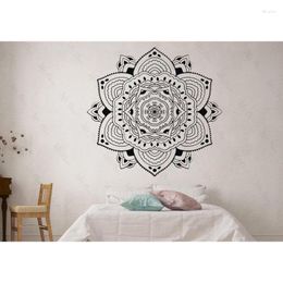 Stickers muraux Mandala Fleur Papier Peint Art Autocollant Chambre Salon Décoration Inde Yoga Studio Mural