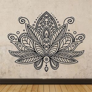 Stickers muraux Mandala Lotus Motif Autocollant Yoga Studio Décor Mural Conception Stickers Grande Taille Peintures Murales DW11036