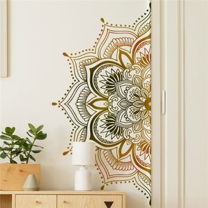 Pegatinas de pared Mandala Lotus Vinilo Pegatina Flor Datura Zen Decoración Calcomanías Estilo bohemio Yoga Meditación Salón Póster 230822