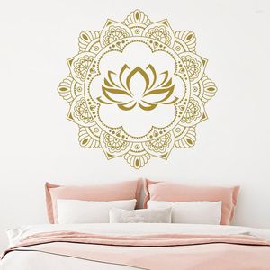 Muurstickers Mandala Yoga Art Decals Lotusbloem Boheemse Stijl Slaapkamer Decor Verwijderbare Woondecoratie Muurschildering Z266