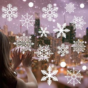 Stickers muraux joyeux noël flocon de neige décalcomanies de fenêtre pour l'année décorations pour la maison Navidad Noel Decor