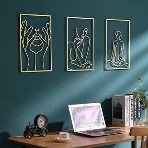 Muurstickers Metal Decoration Creative Nordic Home Macrame Ledges Living Room Accessoires Geschenk 230307