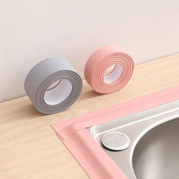 Pegatinas de pared, cinta a prueba de moho, fregadero de cocina, estufa, tiras adhesivas impermeables, se pueden cortar para la costura de belleza del baño