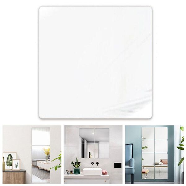 Autocollants muraux miroir autocollant auto-adhésif feuille acrylique décor à la maison salle de bain chambre salon accessoires modernes