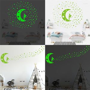 Stickers muraux Moon Fairy Stars Luminous Glow In The Dark Chambre de bébé pour chambre d'enfant Stickers pour enfants