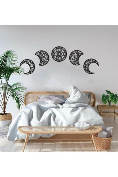 Stickers muraux Phases de lune Tion Peinture Plante Décorative Planche de bois Affiche Table Autocollant Maison Chambre Cuisine Balcon Bureau Café Cadeau