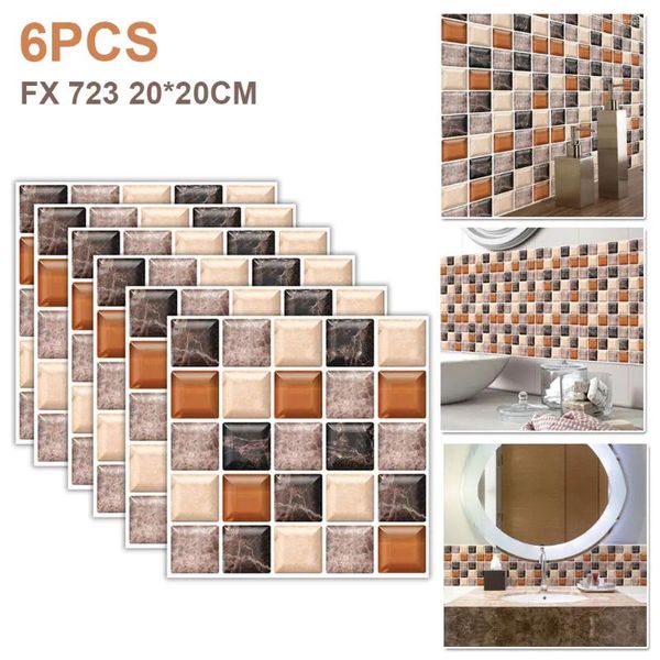 Pegatinas de pared Mosaica Mosaica Peel y pegado Autoadhesivo Diy Backsplash Stick para baño de cocina