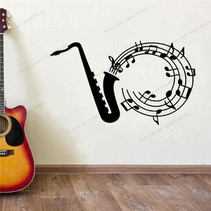 Pegatinas de pared, calcomanía de notas musicales, decoración musical para el hogar, Mural artístico para dormitorio, regalo para niña, Wallpoof extraíble CX1705